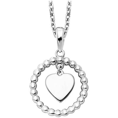 Kette mit Anhänger JULIE JULSEN "925/- Sterling Silber rhodiniert Moving Heart", silber, Halsketten, Damen, 41cm, Silber 925 (Sterlingsilber), L: 41, glänzend