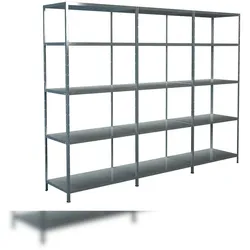 SCHULTE Regalwelt Steck-Grund-/ u 2 Anbauregale, 15 Böden, 2000x3000x500, verz.