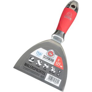 Schwan Spachtel 603712, Breite 127mm, Malerspachtel aus Edelstahl, mit Kunststoffgriff