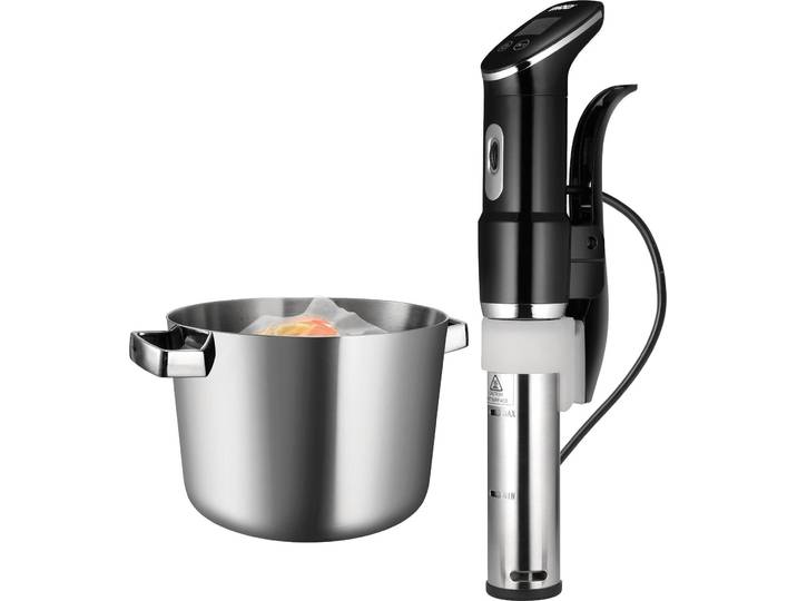 UNOLD Sous-Vide Stick Sous Vide Stick Time 58915 , grau (schwarz, edelstahlfarben), B:6,9cm H:40,4cm T:10cm, Sous-Vide-Garer, Sous-Vide Stick