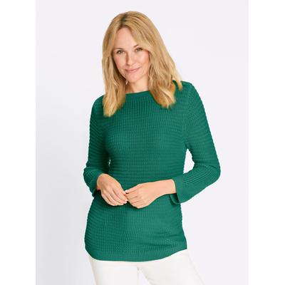 3/4 Arm-Pullover CLASSIC BASICS "3/4-Arm-Pullover", Damen, Gr. 48, grün (smaragd), 100% Polyacryl, unifarben, Pullover