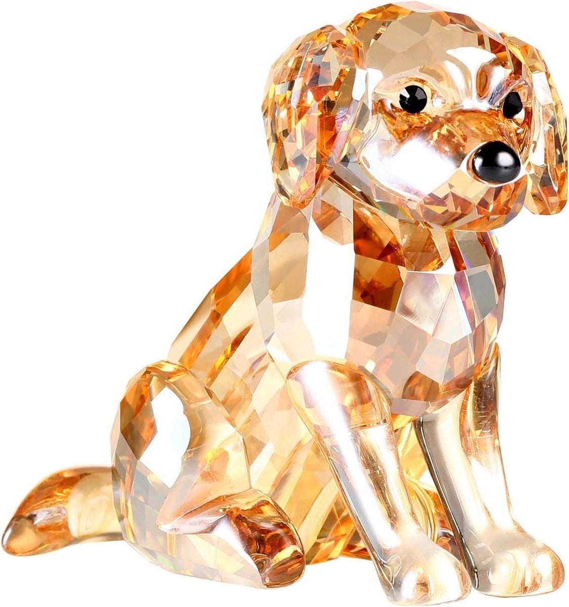 Kristallen Labrador Beeldje - Hond Puppy Ornament - Woondecoratie - Goud