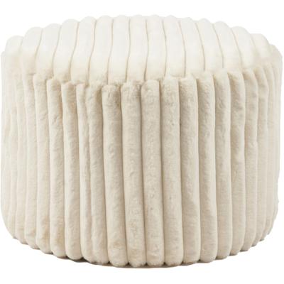 Polsterhocker SALESFEVER "Komfortabler Polsterhocker", beige, B:55cm H:38cm T:55cm, Kunstfell-Strick (100% Polyester), Hocker, Polsterhocker, Bezugstoff Oeko-Tex zertifiziert und PFC-frei