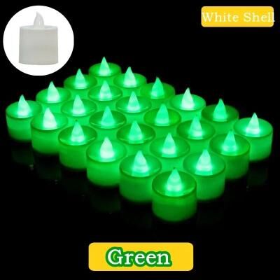 Uplifted Finds Colorful LED Flameless Candle Light Battery Operated Flickering Tea Light For Wedding Christmas Home Decor 50 pack (recommended) green