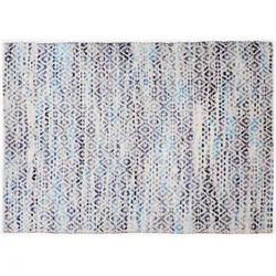 Tom Tailor Handwebteppich Smooth Comfort diamond blue 65 x 135 cm
