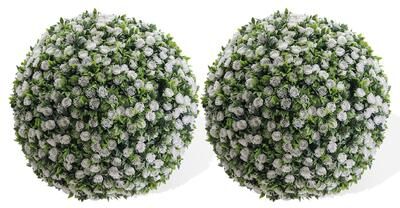 Garvee "Artificial Rose Flower Balls 2Pack 15.7""/17.7"" Red/Pink/White"