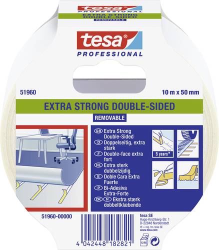 Tesa EXTRA STRONG 51960-00000-11 Verlegeband tesa Professional Transluzent (L x B) 10m x 50mm 1St.