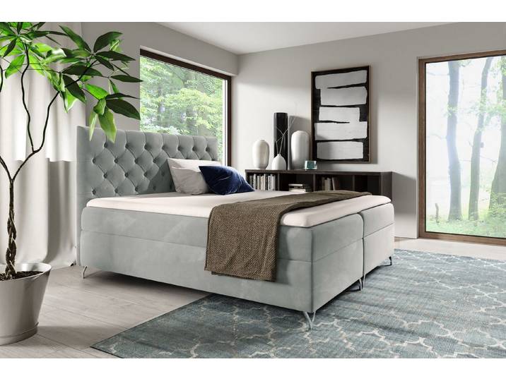 MF Design Boxspringbett Boxspringbett GULIETTE mit Bettkasten und Federautomatik, Vorhanden