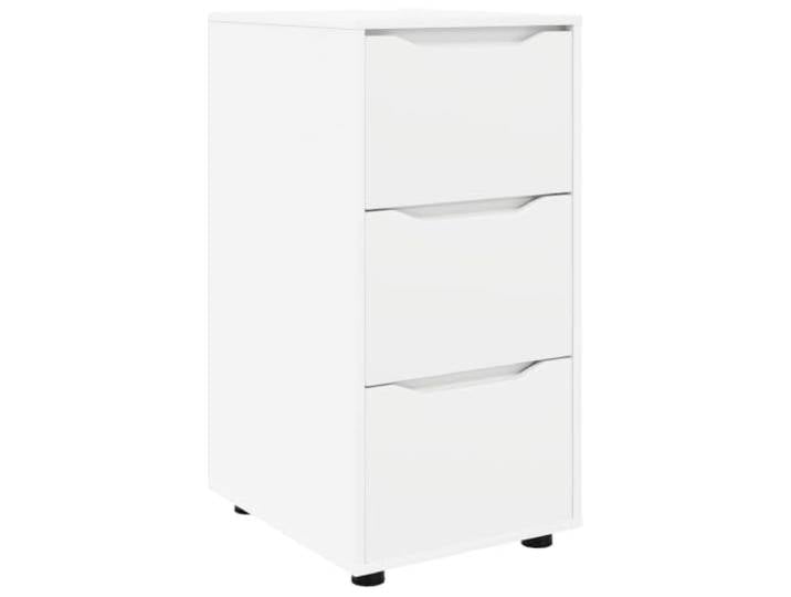 MNCVXAXG Schrank 40 x 48 x 81 cm Holztechnik weiß Engineered Holz, weiß, 3 Schubladen, höhenverstellbar, Standfüße, glatte Oberfläche