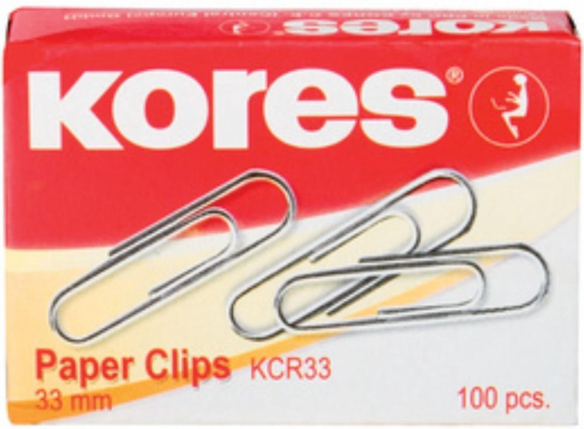 Kores B-BK43012 paperclips van metaal, 1000 stuks