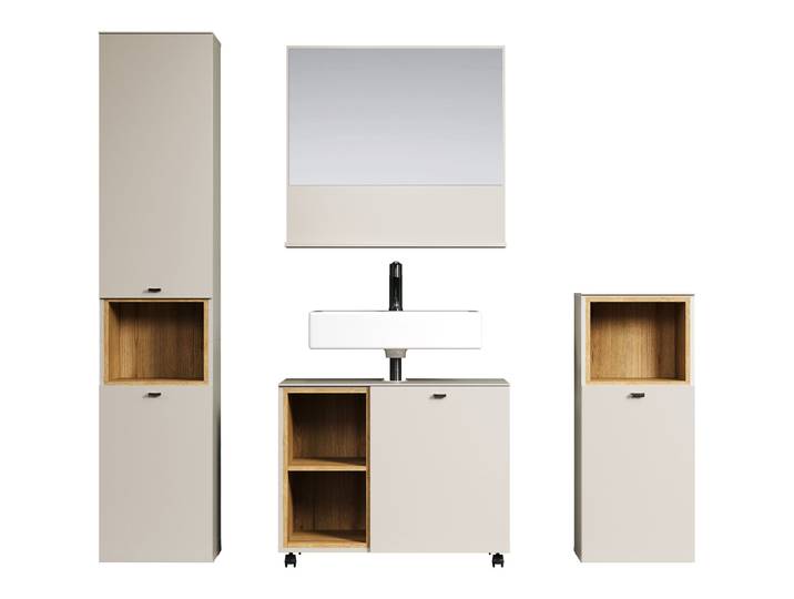 Ryder Badezimmer-Set graubeige - Material: Holzwerkstoff - 717