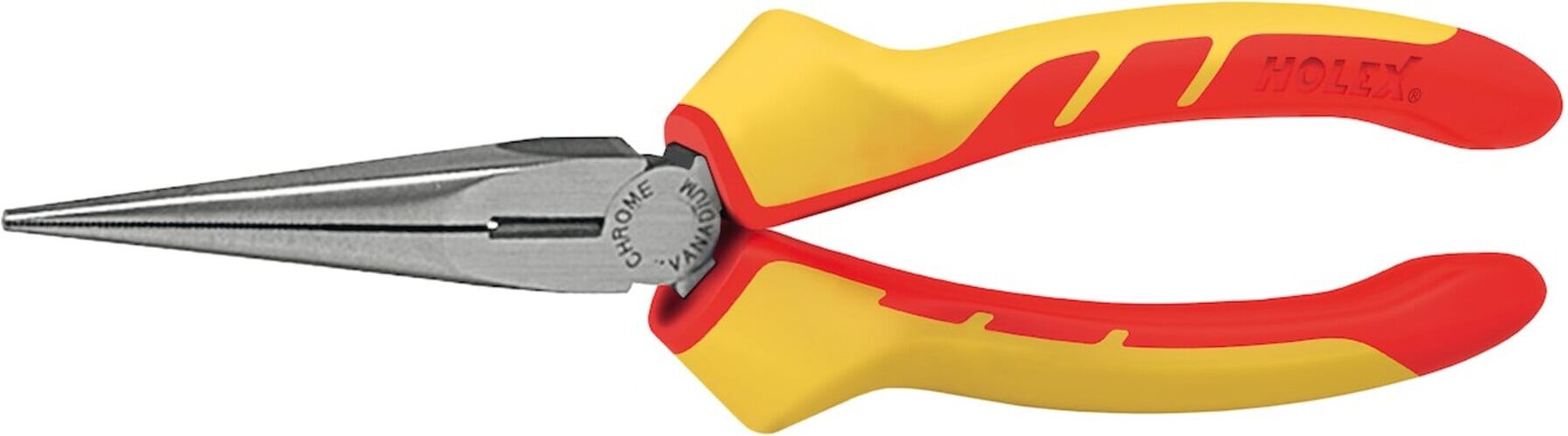 Holex Flachrundzange gerade VDE-isoliert 160 mm   für Elektroarbeiten mit isolierten Griffen, 713351 160)