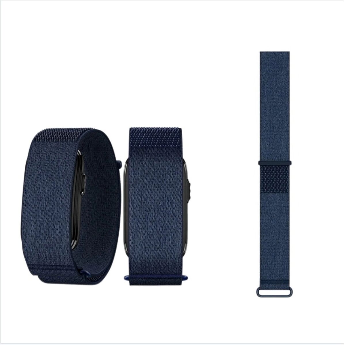 INF Gestricktes Nylon-Ersatzarmband, kompatibel mit Garmin CIRQA Smartband, atmungsaktives Sportdesign S Dunkelblau