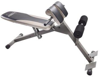 Ab/Hyperextension Bench Pro Home Fitness Equipment by Stamina in Black Silver
