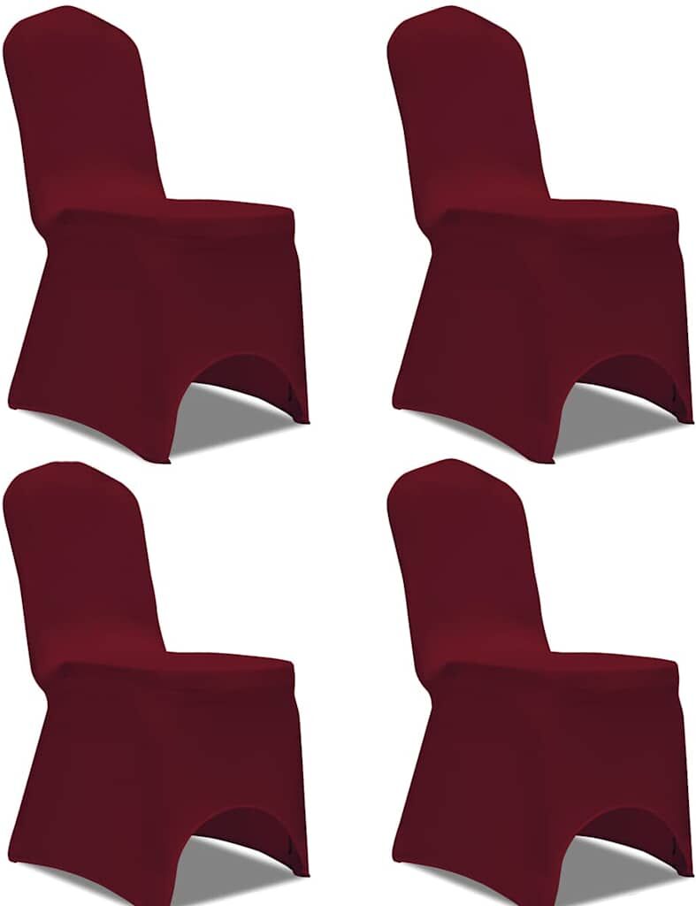 vidaXL Housse de chaise extensible 4 pcs Bordeaux