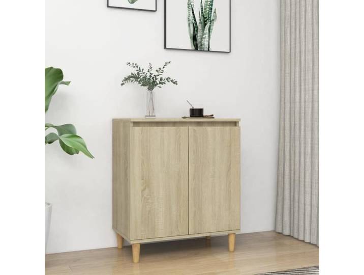 Buffet avec pieds en bois Chêne sonoma 60x35x70 cm Aggloméré