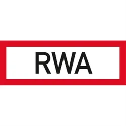 Schild RWA, Alu, 297x105 mm
