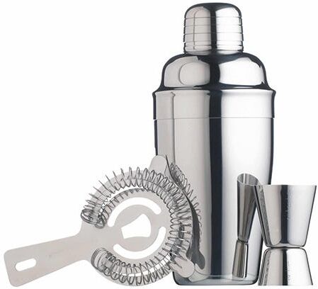 BarCraft 3 Piece Stainless Steel Cocktail Set