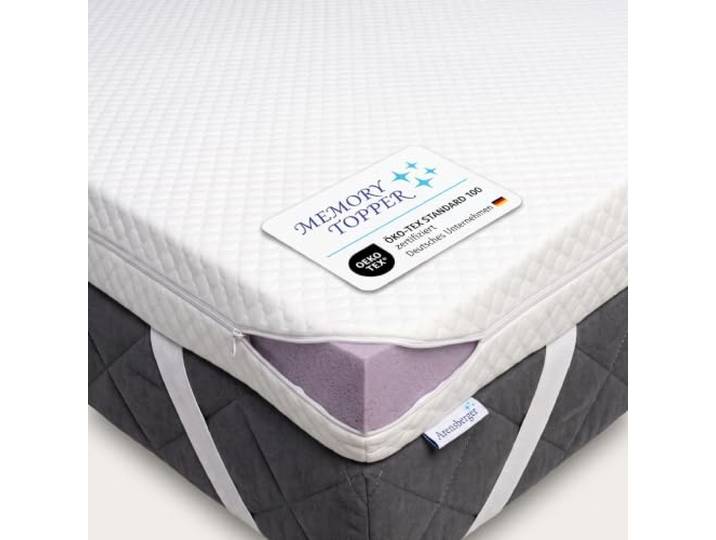 Arensberger Topper Soft Plus 90x200cm H2, Memory Foam, 7cm, waschbar Für Federkern & Schaumstoff Matratzen, Matratzenauflage 7cm, druckentlastend, atmungsaktiv, Topper für erholsamen Schlaf