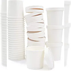 DeinPack 50 Suppen-Becher to Go 480 ml mit Deckel weiß I Bio Einweg-Becher |Speisebecher