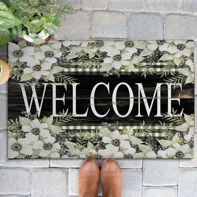 Laural Home Blooming Welcome Outdoor Door Mat