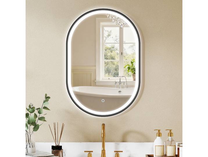 HOMCOM Miroir LED Salle de Bain 50x70cm Tactile 3 Couleurs