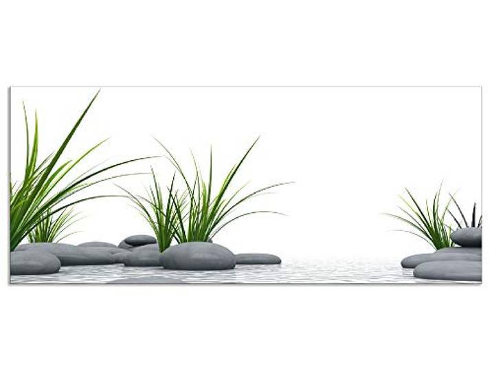 ARTland Spritzschutz Küchenrückwand aus Alu für Küche Herd Spüle 120x50 cm (BxH) mit Motiv Natur Zen Wellness Spa Yoga Asien Gräser Stein Weiß T6CD