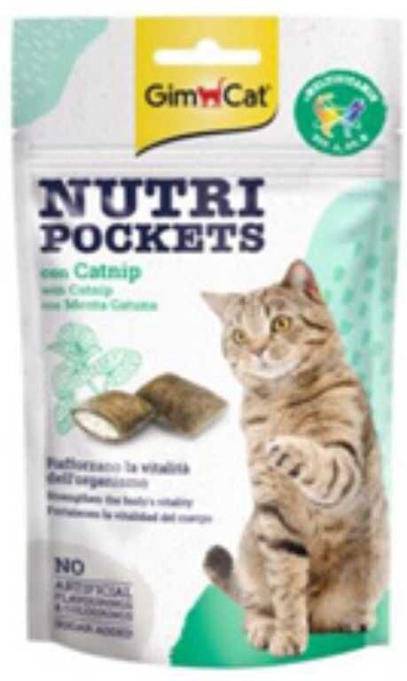 Gimcat Snack Cat Nutri Pockets Menta e Multivitamin 60G