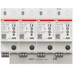 ABB OVRT1-T23L12.5-880TS Kombiableiter Typ 1+2 3-polig 12.5kA/Pol TS für 800V AC IT-Netze 2CTB802121R8800 OVRT1T23L125880TS