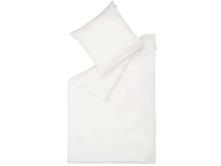Bettwäsche Pure , weiss (weiß, sanftes weiß, weiß), B/L: 155cm x 220cm, 1 Stk., 1 Stk., Satin, B/L: 80cm x 80cm, 2 Stk., Satin, Obermaterial: 100% Baumwolle, SCHÖNER WOHNEN-KOLLEKTION, Bettwäsche, Bettwäsche, Satinbettwäsche aus 100% reiner Baumwolle