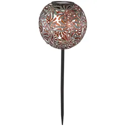 LED Außen Steck Leuchte SOLAR Deko Geflecht Kugel antik gold Garten Erdspieß Lampe