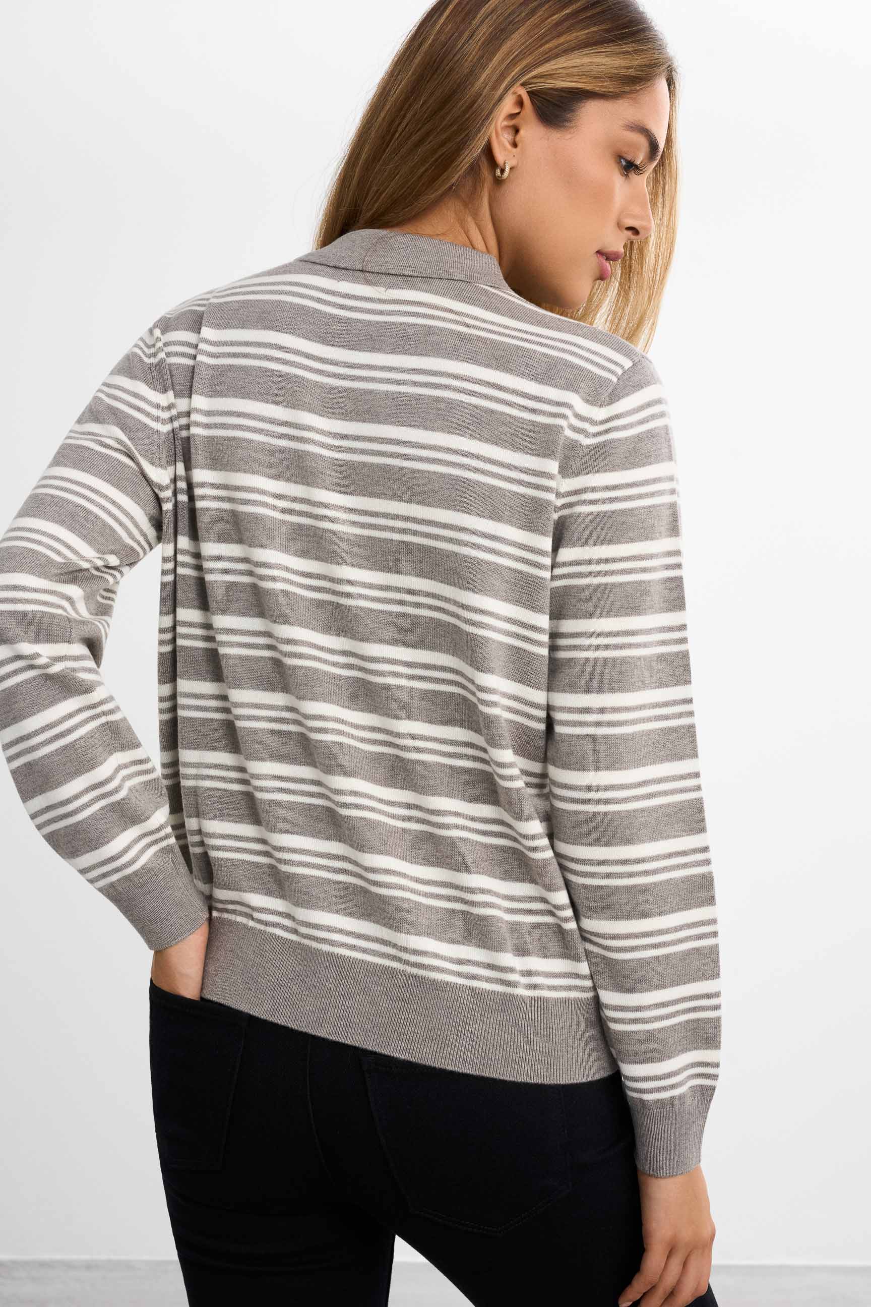 FAMME - Knitted Pique Sweater - Black / XS