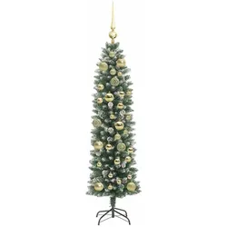 vidaXL, Weihnachtsbaum, Merle (mit LEDs und goldenen Kugeln) (120 cm)