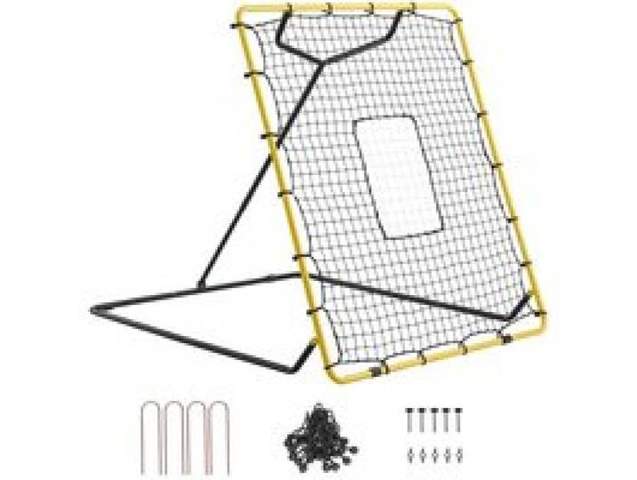 VEVOR Baseball Rebounder 1230 x 1393 mm mit 4 Verstellwinkeln und PE-Netz für Softballtraining & Freizeitspiele, Starker Rückprall für Fang- und Wurfübungen, Faltbares Rückprallnetz mit 4 Bodenankern