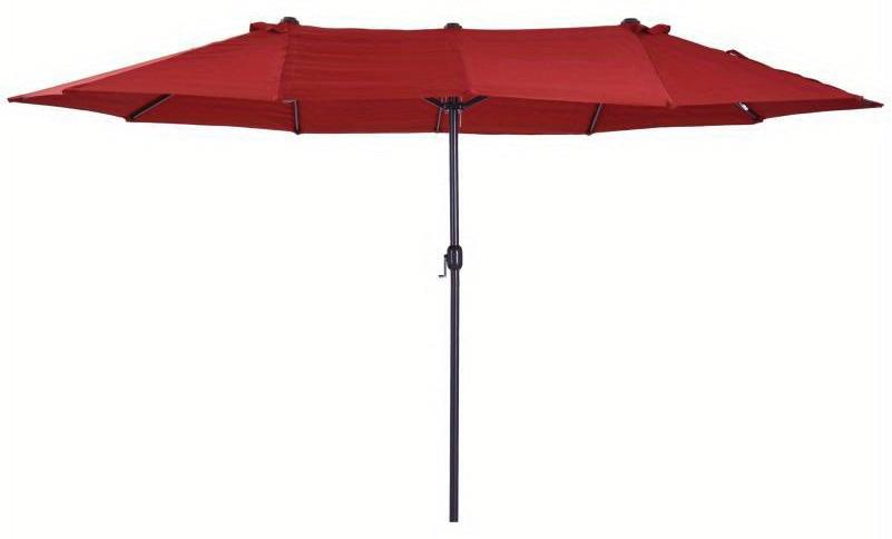 Sehr großer Sonnenschirm, 455 x 270 cm - Rechteckiger Garten-Sonnenschirm mit manueller Bedienung und robustem Gestell