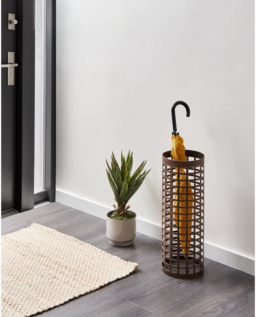 Borough Wharf Iron Freestanding Umbrella Stand Brown;Black 58cm H X 21cm W X 21cm D