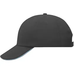 Basecap Raver"MB6112 "6-Panel-Sandwich - graphite/aqua