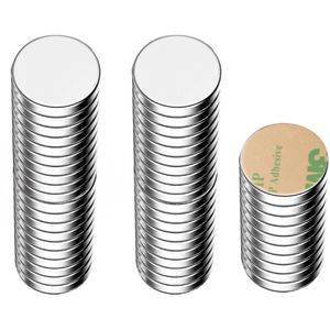 ECENCE Magnete silber, Neodym Magnet, Ø 8 mm, Höhe 1 mm, selbstklebend, 50 Stück