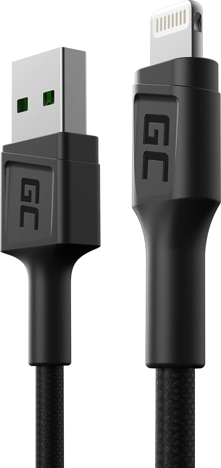 Green Cell KABGC24 Lightning-kabel, 0,3 meter, zwart