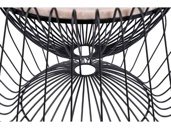 Kayoom Beistelltisch Malibu 325, Beistelltisch mit edler Marmorplatte (1-St), ø-Marmorplatte: ca. 37 cm, angesagtes Metalldesign, pflegeleicht