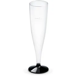 Sektglas (PS) zweiteilig mit schwarzem Fuß Ø60mm 0,1L