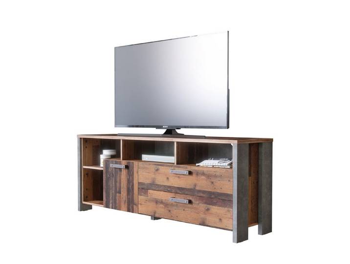 Newroom Lowboard Old Wood 161 cm, TV Board Old Wood Wildeiche Vintage Landhaus TV Schrank Fernsehtisch