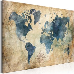 Artgeist Wandbild Weltkarte Retro, Leinwand, Querformat, 90 x 60 cm