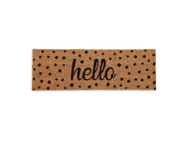 Relaxdays Kokos Fußmatte Hello mit Punkten