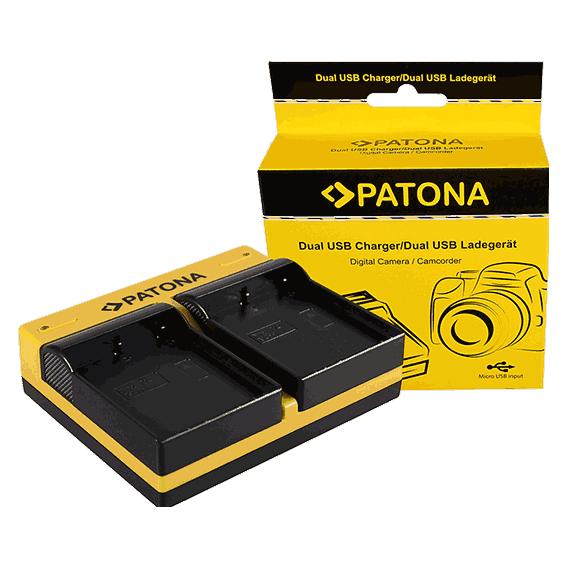Patona Dual Ladegerät f. Olympus BLH-1 OM-D EM-1 Mark 2 EM-1 Mark II BLH-1 OM-D inkl. Micro-USB (Kamera Akku Ladegerät) (191680)