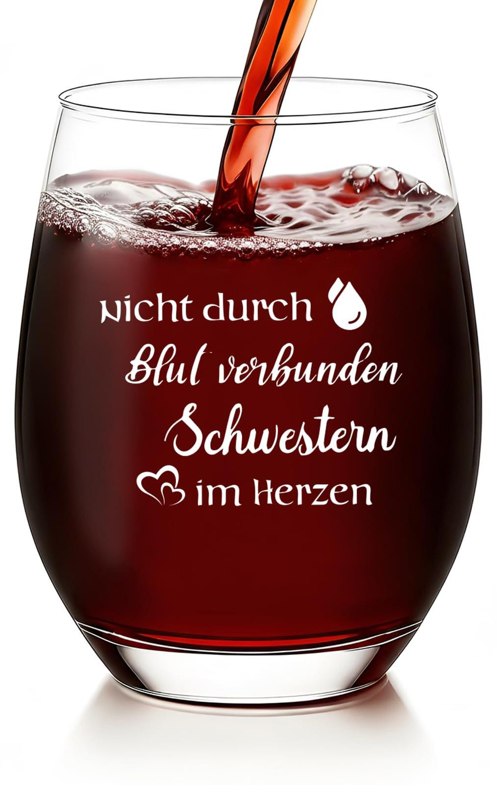 Solidchoice Wijnglas met Schwestern Im Herzen - 480 ml