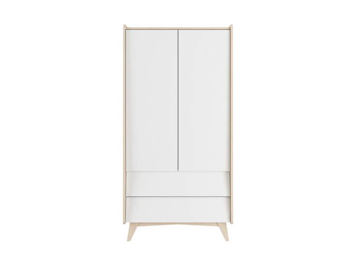 Armoire 2 portes 2 tiroirs Bellamy So Sixty Blanc et bois