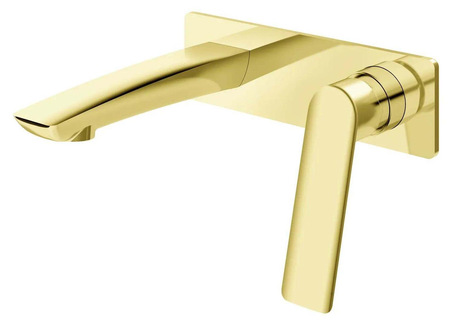 Wand-Waschtischarmatur mit Klick-Klack-Ablauf DESSO ORO, gold