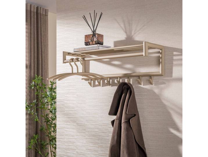 LifestyleFurn Kapstok Letica Met 10 haken en plank - Beige