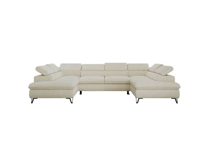 WOHNLANDSCHAFT PABLO U Schenille glatt Creme